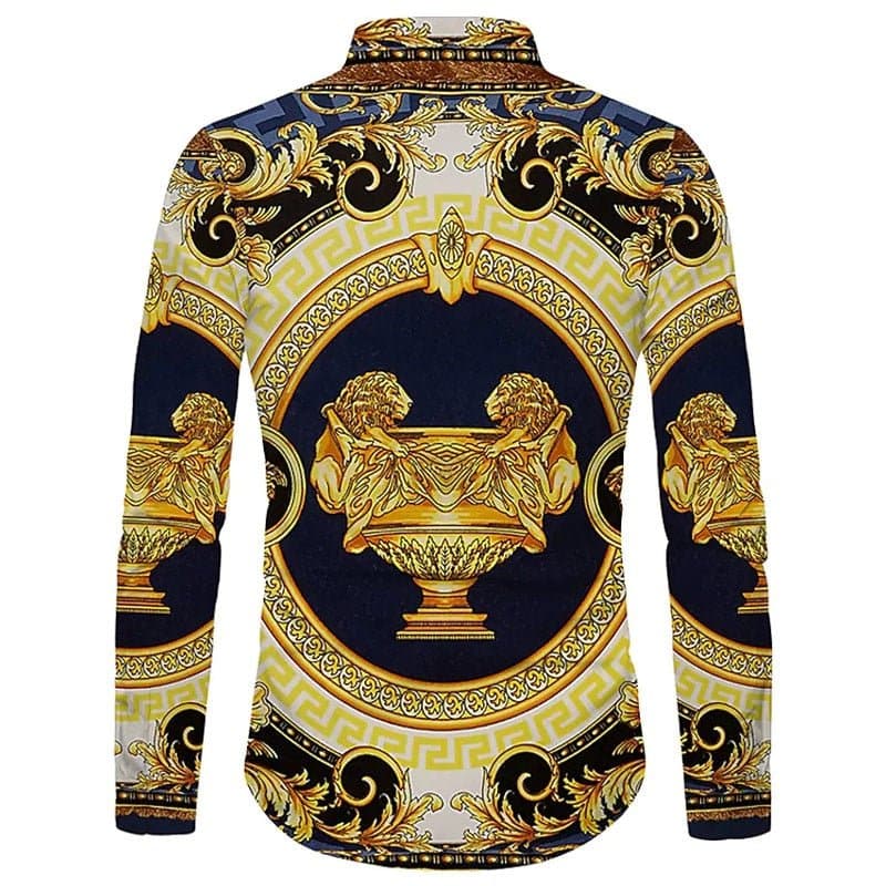 Fashion Vintage Shirts For Men Oversized Casual Shirt Floral Totem Print Long Sleeve Tops Men's Clothing Party Cardigan Blouses - Premium Men T Shirts from eprolo - Just $27.99! Shop now at Handbags Specialist Headquarter