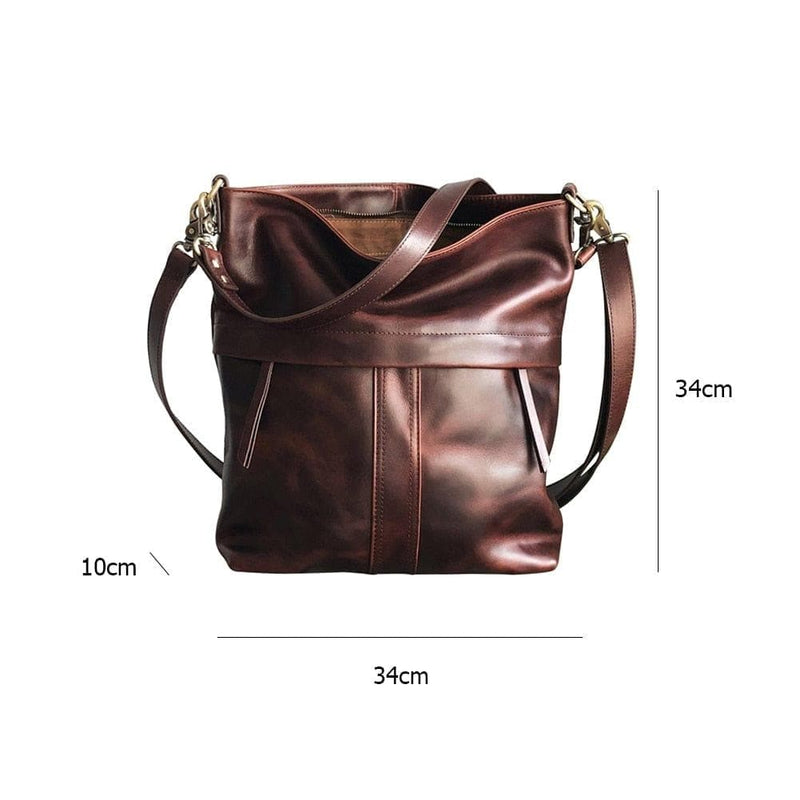 Fashion Women Solid Color Shoulder Messenger Crossbody Bag Ladies Vintage Zipper PU Leather Large Capacity Tote Handbags - Premium Handbags from eprolo - Just $34.99! Shop now at Handbags Specialist Headquarter
