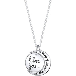 Little Luxuries Women's Sterling Silver "I Love You to the Moon & Back" Pendant Necklace, 18" - Premium women Necklaces from Little Luxuries - Just $26.99! Shop now at Handbags Specialist Headquarter