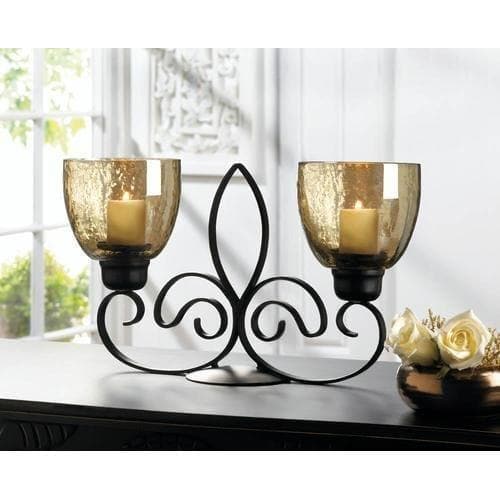 Fleur De Lis Dual Candle Holder - Premium Gallery of Light from Gallery of Light - Just $56.21! Shop now at Handbags Specialist Headquarter