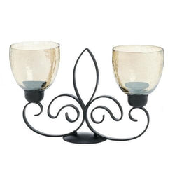 Fleur De Lis Dual Candle Holder - Premium Gallery of Light from Gallery of Light - Just $56.21! Shop now at Handbags Specialist Headquarter