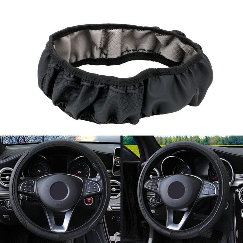 FORAUTO Car Steering Wheel Cover Skidproof Auto Steering- wheel Cover Anti-Slip Universal Embossing Leather Car-styling - Handbags Specialist Headquarter