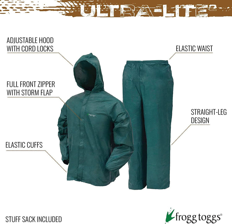 FROGG TOGGS Men's Ultra-Lite2 Waterproof Breathable Protective Rain Suit - Handbags Specialist Headquarter