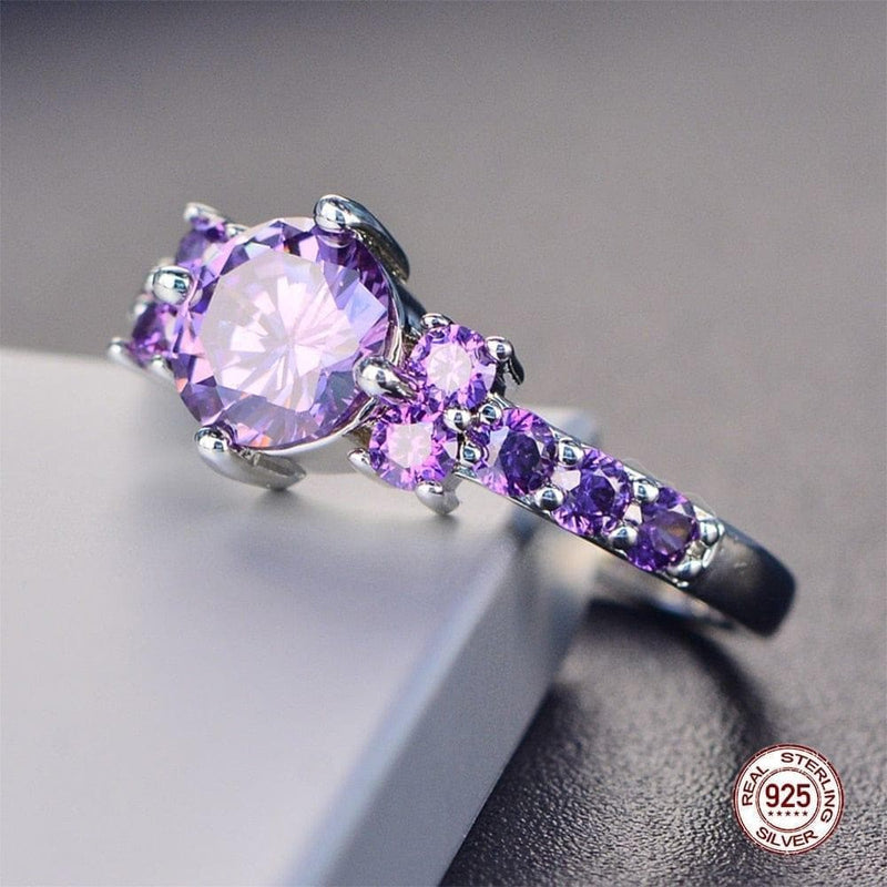 Gemstones Silver 925 Jewelry Aquamarine Ring For Women Silver Ring Amethyst Blue Sapphire Ring - Premium Women Rings from eprolo - Just $28.99! Shop now at Handbags Specialist Headquarter