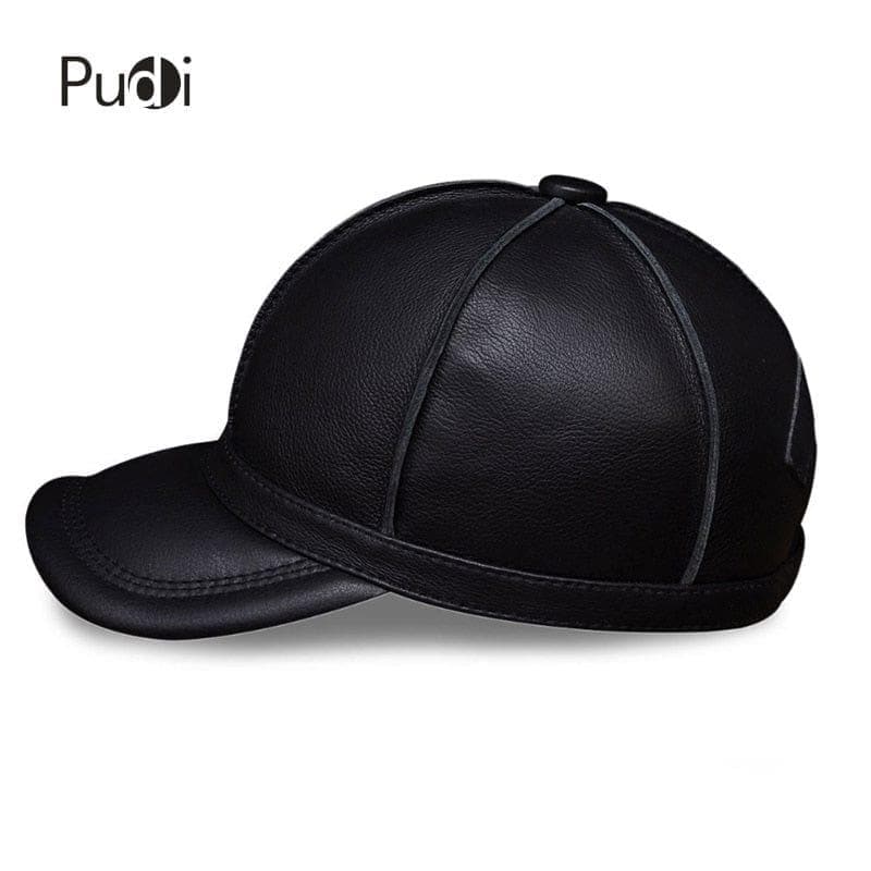 Genuine Leather Men Baseball Cap Hat New Brand Men's Real Leather Adult Solid Adjustable Hats/caps - Handbags Specialist Headquarter