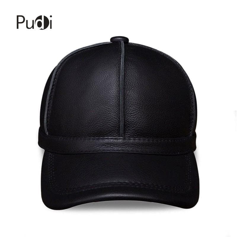 Genuine Leather Men Baseball Cap Hat New Brand Men's Real Leather Adult Solid Adjustable Hats/caps - Handbags Specialist Headquarter