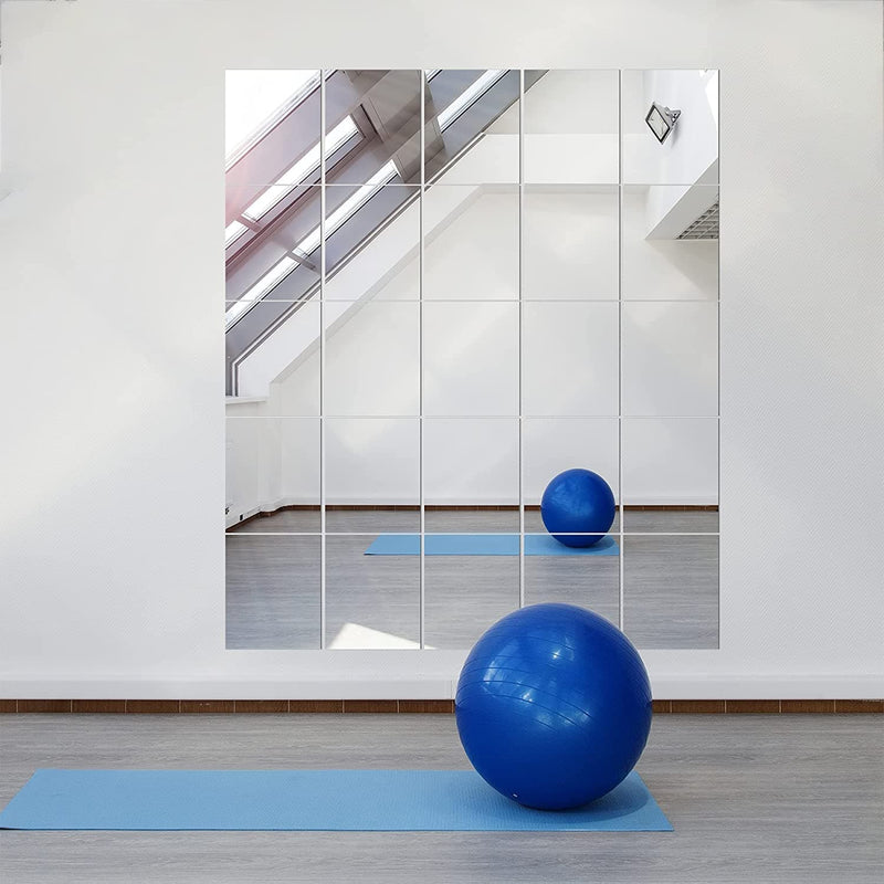 Glass Full Length Wall Mirror Tiles, 14'' x 12'' x 4PCS, Frameless Full Body Mirror Tiles for Bedroom, Full Length Mirror Wall Mounted for Home Gym, Door (Glass - 14'' x 12'' - 4PCS) - Premium MIRRORS from Brand: Delma - Just $28.99! Shop now at Handbags Specialist Headquarter