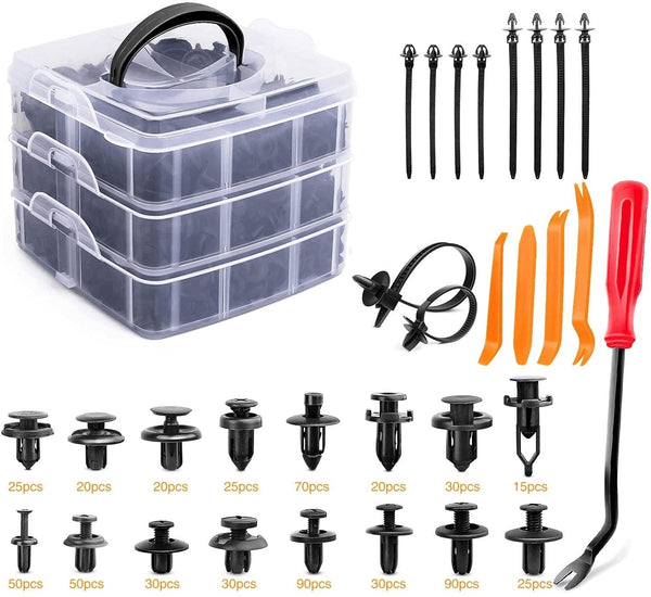 GOOACC 635Pcs Car Push Retainer Clips & Auto Fasteners Assortment -16 Most Popular Sizes Nylon Bumper Fender Rivets with 10 Cable Ties and Fasteners Remover for Toyota GM Ford Honda Acura Chrysler - Premium  from GOOACC - Just $35.05! Shop now at Handbags Specialist Headquarter