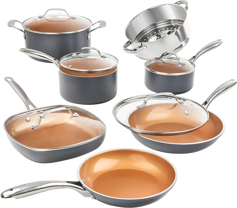 Gotham Steel Pots and Pans Set 12 Piece Cookware Set with Ultra Nonstick Ceramic Coating by Chef Daniel Green, 100% PFOA Free, Stay Cool Handles, Metal Utensil & Dishwasher Safe - 2020 Edition - Premium POTS AND PANS from Visit the GOTHAM STEEL Store - Just $184.99! Shop now at Handbags Specialist Headquarter