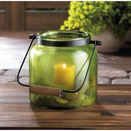 Green Jar Candle Lantern - Premium Gallery of Light from Gallery of Light - Just $47.25! Shop now at Handbags Specialist Headquarter