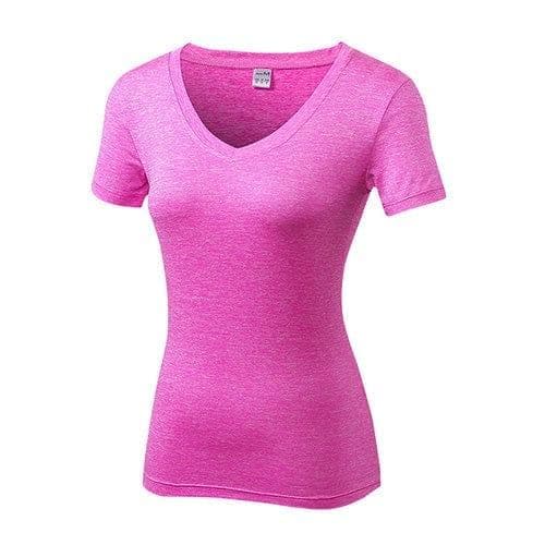 Gym Yoga T shirt Women V neck Fitness Tights Sport Jersey Quickly Dry Short Running Clothes Girl Tees Top Sexy Yoga Shirt - Premium Women's T Shirt from eprolo - Just $19.99! Shop now at Handbags Specialist Headquarter