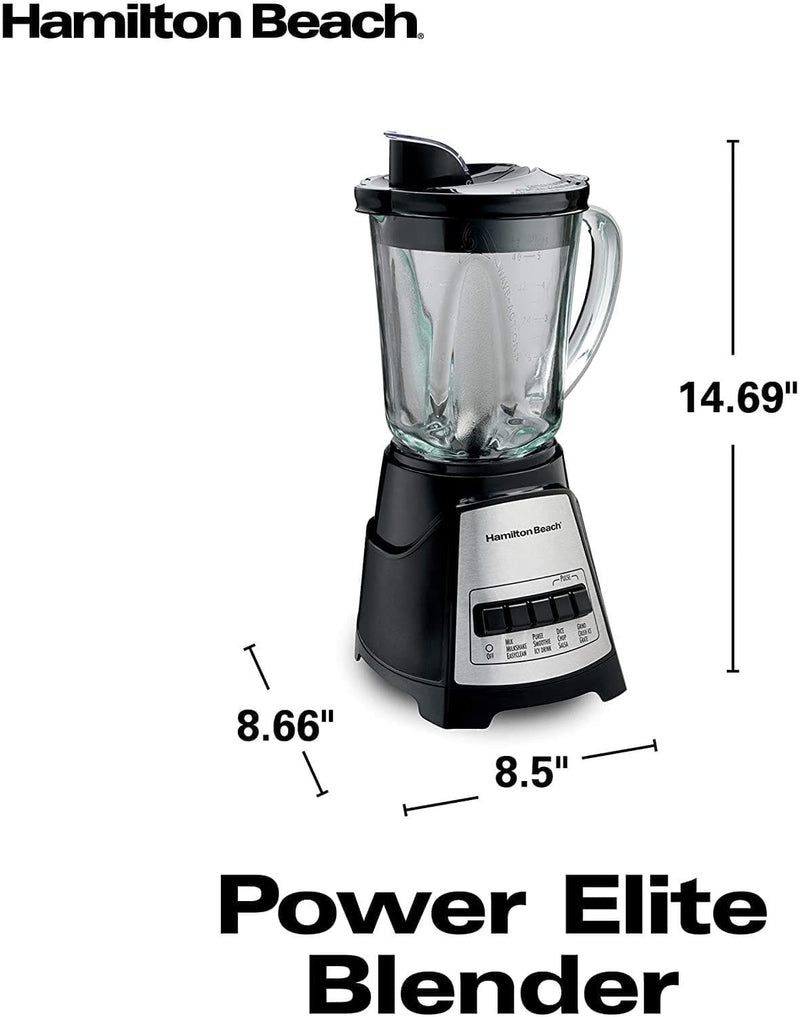 Hamilton Beach 58148A Blender to Puree - Crush Ice - and Make Shakes and Smoothies - 40 Oz Glass Jar - 12 Functions - Black and Stainless,8.66 x 6.5 x 14.69 inches - Premium BLENDERS from Visit the Hamilton Beach Store - Just $54.99! Shop now at Handbags Specialist Headquarter