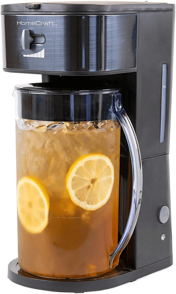 Homecraft HCIT3BS 3-Quart Black Stainless Steel Café' Iced Tea and Iced Coffee Brewing System, 12 Cups, Strength Selector & Infuser Chamber, Perfect for Lattes, Lemonade, Flavored Water, Large Pitcher - Premium  from Homecraft - Just $63.05! Shop now at Handbags Specialist Headquarter