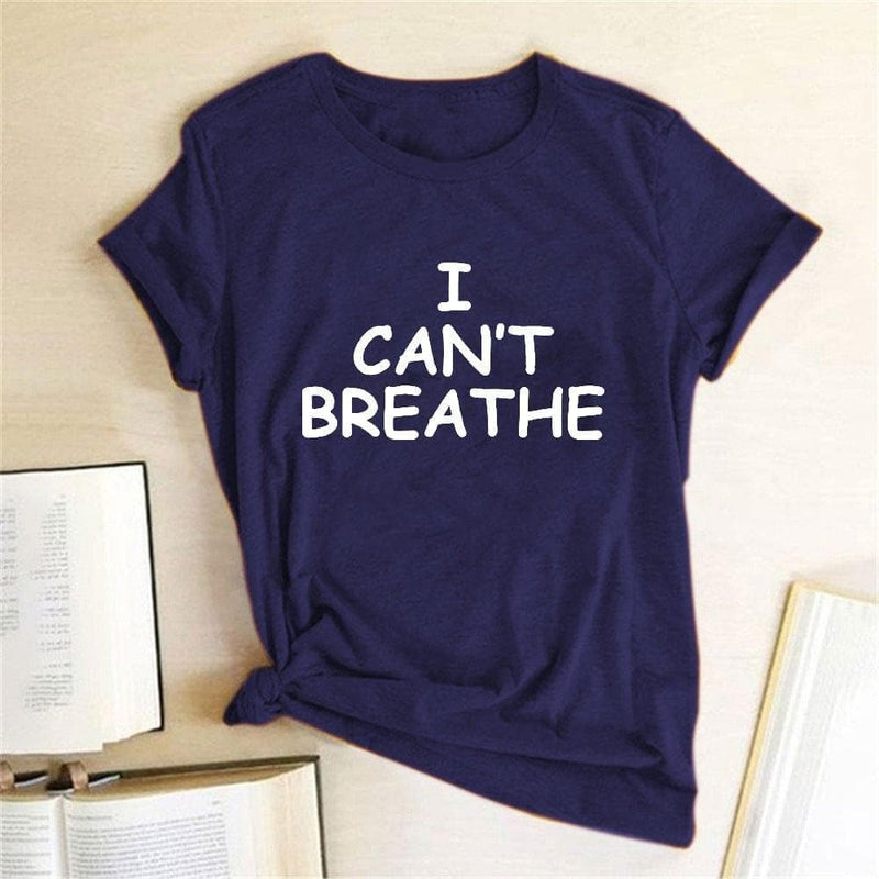 I Can't Breathe Letter Print Short Sleeve T-Shirt - Premium MEN T-SHIRT from eprolo - Just $17.62! Shop now at Handbags Specialist Headquarter