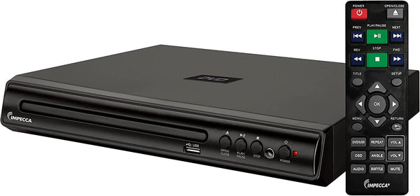 Impecca DVHP9109 Compact DVD Player for TV w/USB Input/AV, Multi-Region, AV Cables and Remote Control Included, Supported Built-in PAL/NTSC System, - Premium DVD AND BLU-RAY PLAYERS from Visit the Impecca Store - Just $34.99! Shop now at Handbags Specialist Headquarter