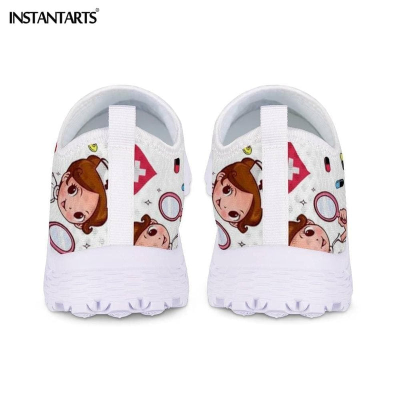INSTANTARTS New Cartoon Nurse Doctor Print Women Sneakers Slip On Light Mesh Shoes Summer Breathable Flats Shoes Zapatos planos - Premium Women Sneakers from . - Just $28.98! Shop now at Handbags Specialist Headquarter