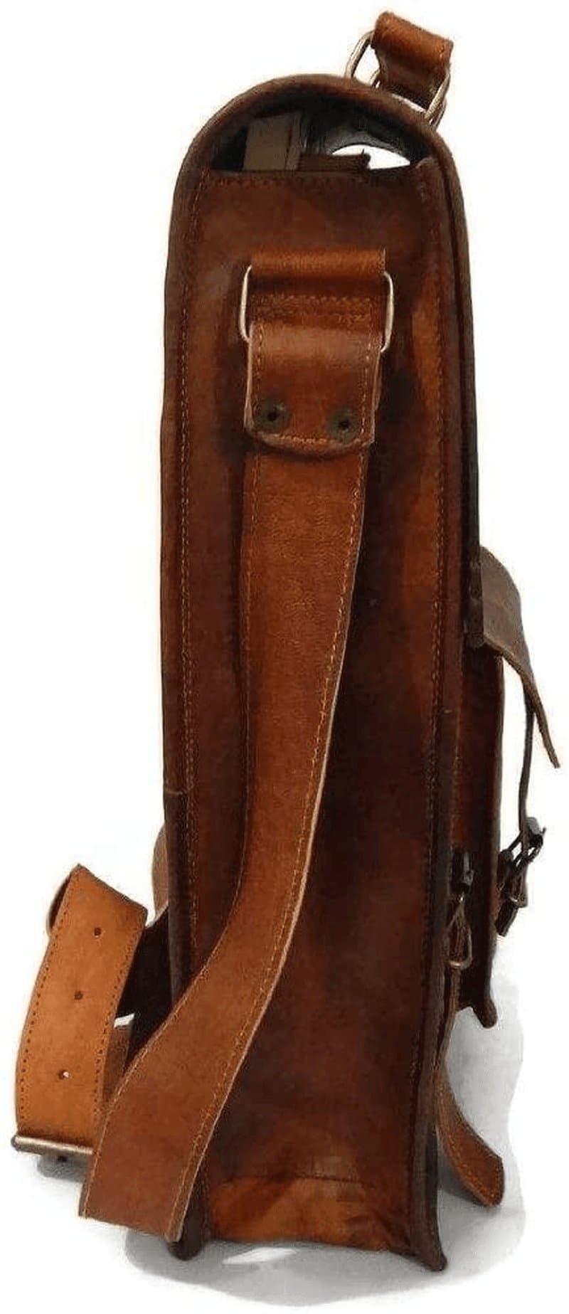 Jaald 15" Leather Messenger Bag Laptop Case Office Briefcase Gift for Men Computer Distressed Shoulder Bag - Premium  from jaald - Just $84.65! Shop now at Handbags Specialist Headquarter