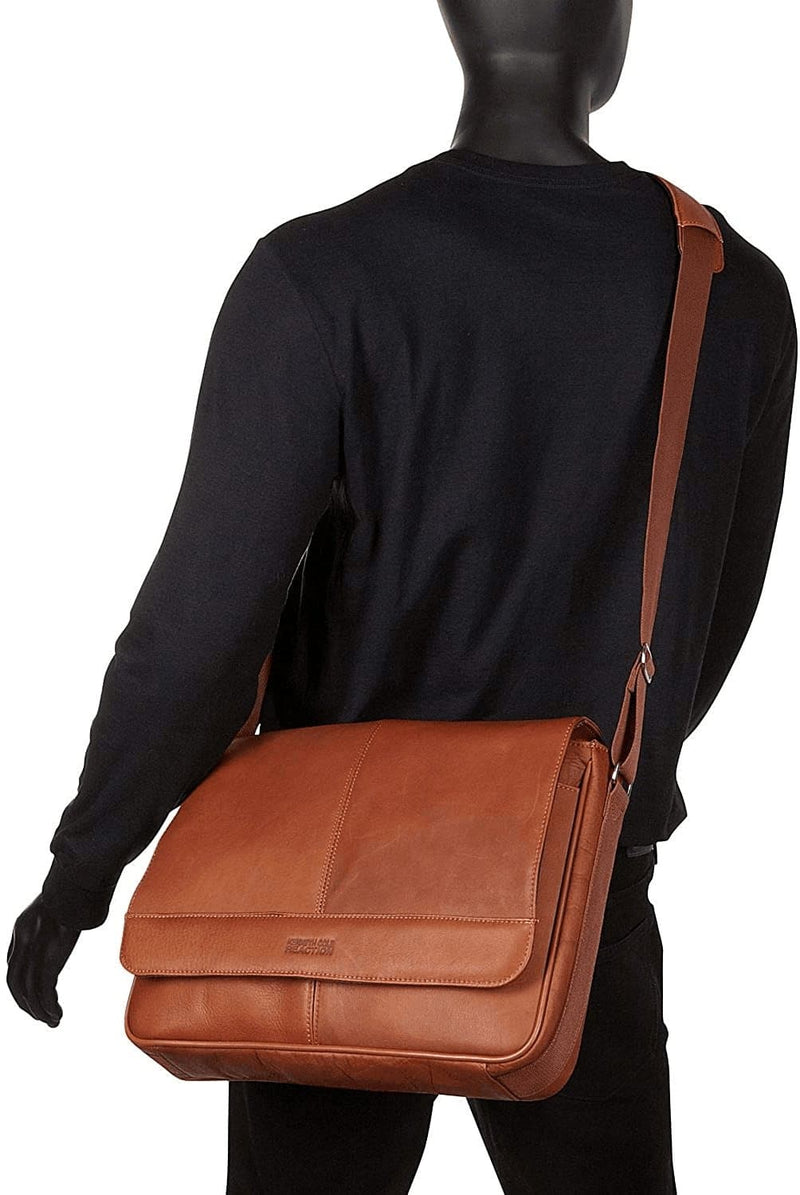Kenneth Cole Reaction Risky Business Messenger Full-Grain Colombian Leather Crossbody Laptop Case & Tablet Day Bag - Premium  from Kenneth Cole REACTION - Just $256.43! Shop now at Handbags Specialist Headquarter