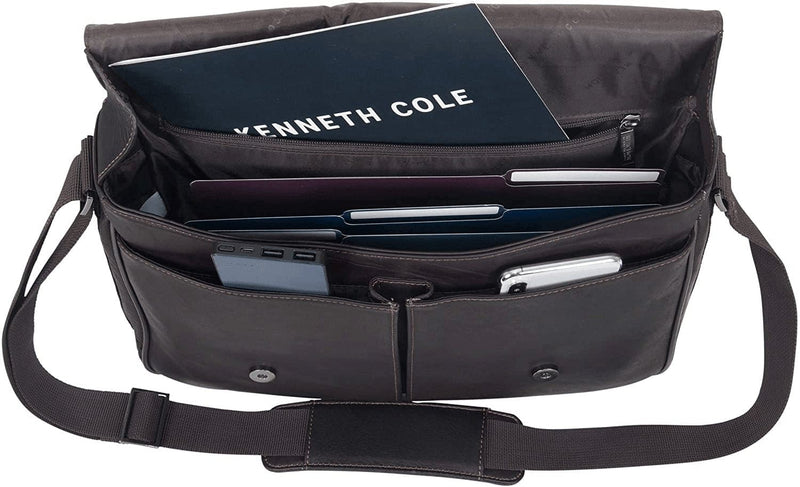 Kenneth Cole Reaction Risky Business Messenger Full-Grain Colombian Leather Crossbody Laptop Case & Tablet Day Bag - Premium  from Kenneth Cole REACTION - Just $256.43! Shop now at Handbags Specialist Headquarter