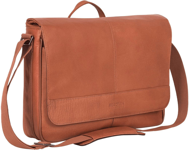 Kenneth Cole Reaction Risky Business Messenger Full-Grain Colombian Leather Crossbody Laptop Case & Tablet Day Bag - Premium  from Kenneth Cole REACTION - Just $256.43! Shop now at Handbags Specialist Headquarter