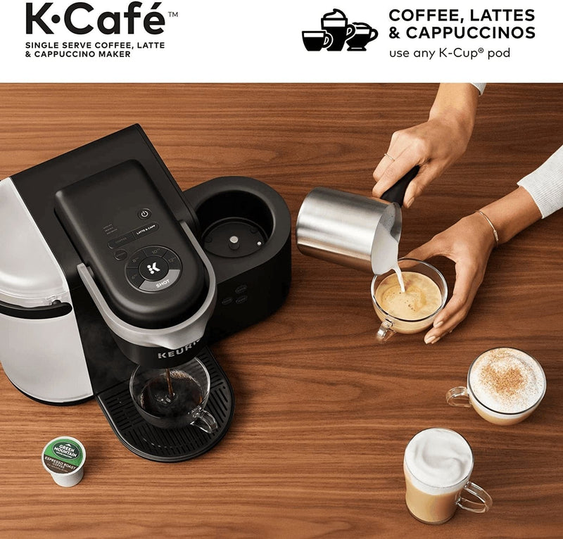 Keurig K-Cafe Single-Serve K-Cup Coffee Maker, Latte Maker and Cappuccino Maker, Comes with Dishwasher Safe Milk Frother, Coffee Shot Capability, Compatible with All Keurig K-Cup Pods, Dark Charcoal - Premium  from Keurig - Just $224.81! Shop now at Handbags Specialist Headquarter