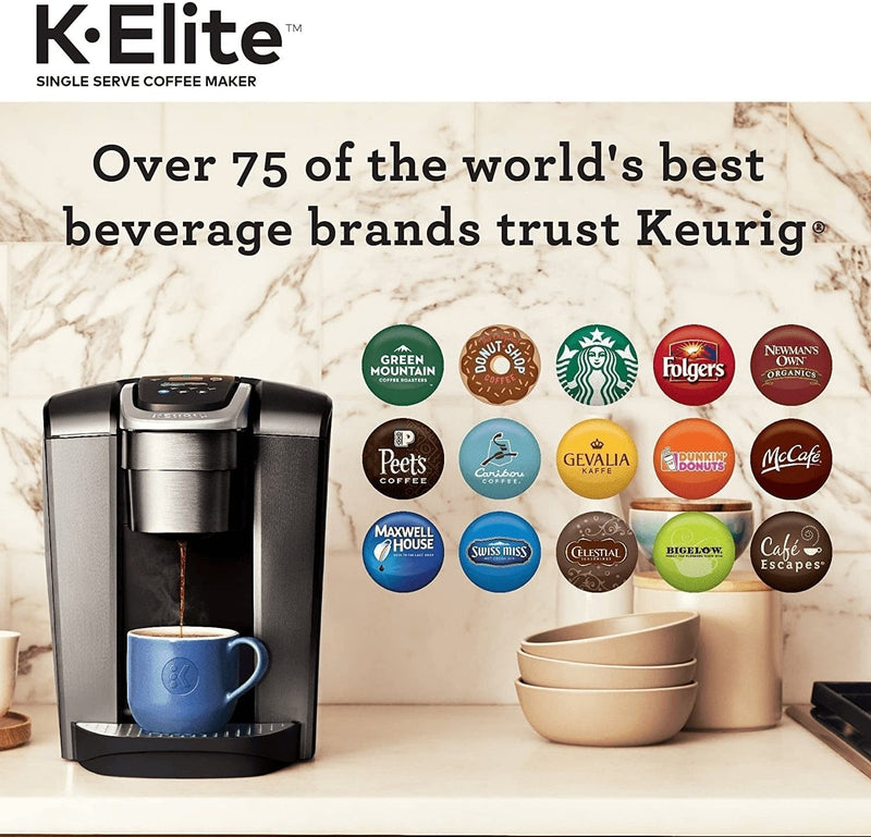 Keurig K-Elite Coffee Maker, Single Serve K-Cup Pod Coffee Brewer, with Iced Coffee Capability, Brushed Slate - Premium  from Keurig - Just $250.31! Shop now at Handbags Specialist Headquarter