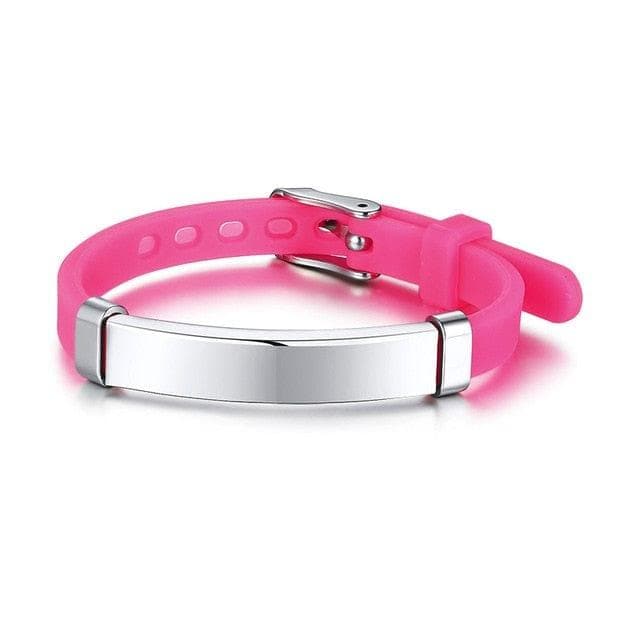 Kids Baby ID Bracelets Soft Silicone Rudder Stainless Steel - Premium Bracelet from VNOX - Just $17.99! Shop now at Handbags Specialist Headquarter