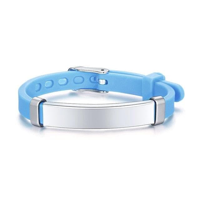 Kids Baby ID Bracelets Soft Silicone Rudder Stainless Steel - Premium Bracelet from VNOX - Just $17.99! Shop now at Handbags Specialist Headquarter