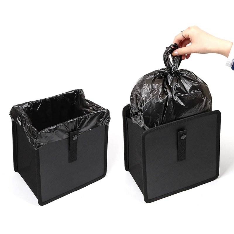 Car Rubbish Bin, Mini Car Rubbish Bin, Push-On Hanging Portable Car Rubbish  Bin with Disposable Bin Bags for Cars, Home, Office(Black)