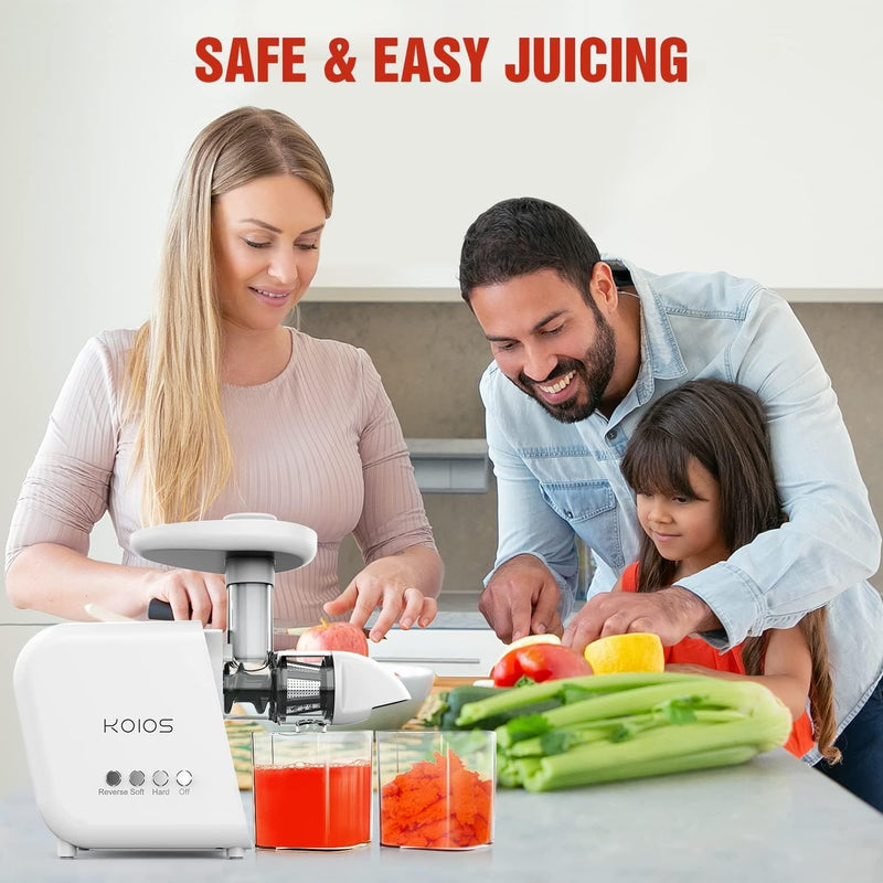 KOIOS Juicer, Masticating Juicer Machine, Slow Juice Extractor with Reverse Function, Cold Press Juicer Machines with Quiet Motor, Easy to Clean with Brush - Premium  from Visit the KOIOS Store - Just $183.99! Shop now at Handbags Specialist Headquarter