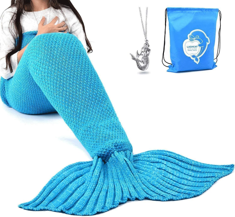 LAGHCAT Mermaid Tail Blanket Crochet Mermaid Blanket for Adult, Soft All Seasons Sleeping Blankets, Classic Pattern (71"x35.5", Blue) - Premium BLANKETS AND BEDDING from Visit the LAGHCAT Store - Just $23.99! Shop now at Handbags Specialist Headquarter
