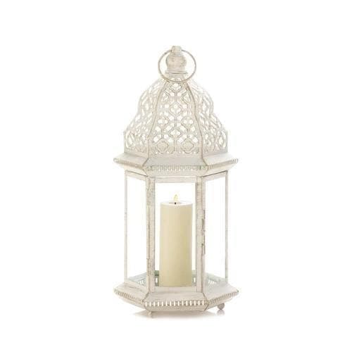 Large Distressed White Lantern - Premium Gallery of Light from Gallery of Light - Just $51.00! Shop now at Handbags Specialist Headquarter
