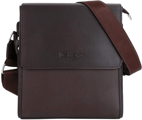 Leathario Men'S Leather Shoulder Bag Crossbody Bag for Men Small Messenger for Work Business Satchel Travel - Premium Men bags from Leathario - Just $50.91! Shop now at Handbags Specialist Headquarter