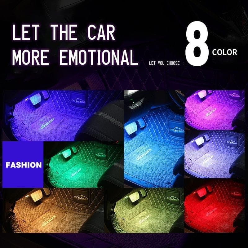 Led Car Foot Ambient Light With USB Cigarette Lighter Backlight Music Control App RGB Auto Interior Decorative Atmosphere Lights - Handbags Specialist Headquarter
