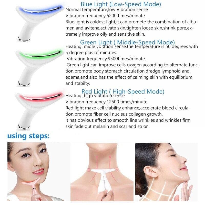 LED Photon Therapy  Neck and Face Lifting Massager Vibration Skin Tighten Reduce Double Chin Anti-Wrinkle Remove Device - Premium 200001357 from Voibuty Official Store (Aliexpress) - Just $38.44! Shop now at Handbags Specialist Headquarter