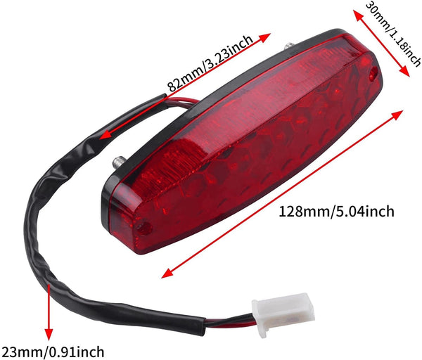 LED Rear Tail Brake Light with Nuts Washers Compatible with 50Cc 70CC 90Cc 110Cc 125Cc Taotao Sunl JCL Coolster Roketa Kazuma Chinese Atvs Moped Quad 4 Wheeler Parts by OTOHANS AUTOMOTIVE - Premium  from OTOHANS AUTOMOTIVE - Just $338.47! Shop now at Handbags Specialist Headquarter