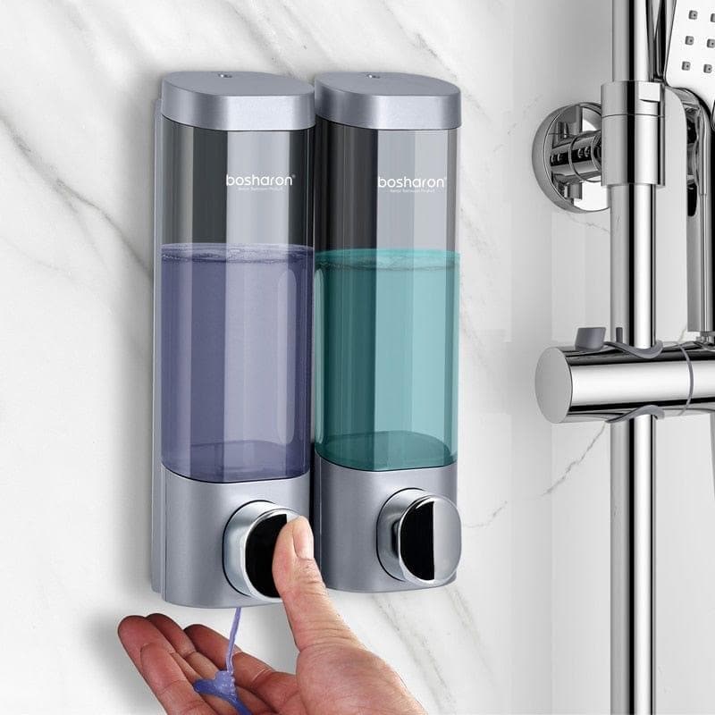Liquid Soap Dispenser Wall Mount Bathroom Detergent Shampoo Double Hand Kitchen Soap - Premium  from BOSHARON Official Store (Aliexpress) - Just $36.07! Shop now at Handbags Specialist Headquarter