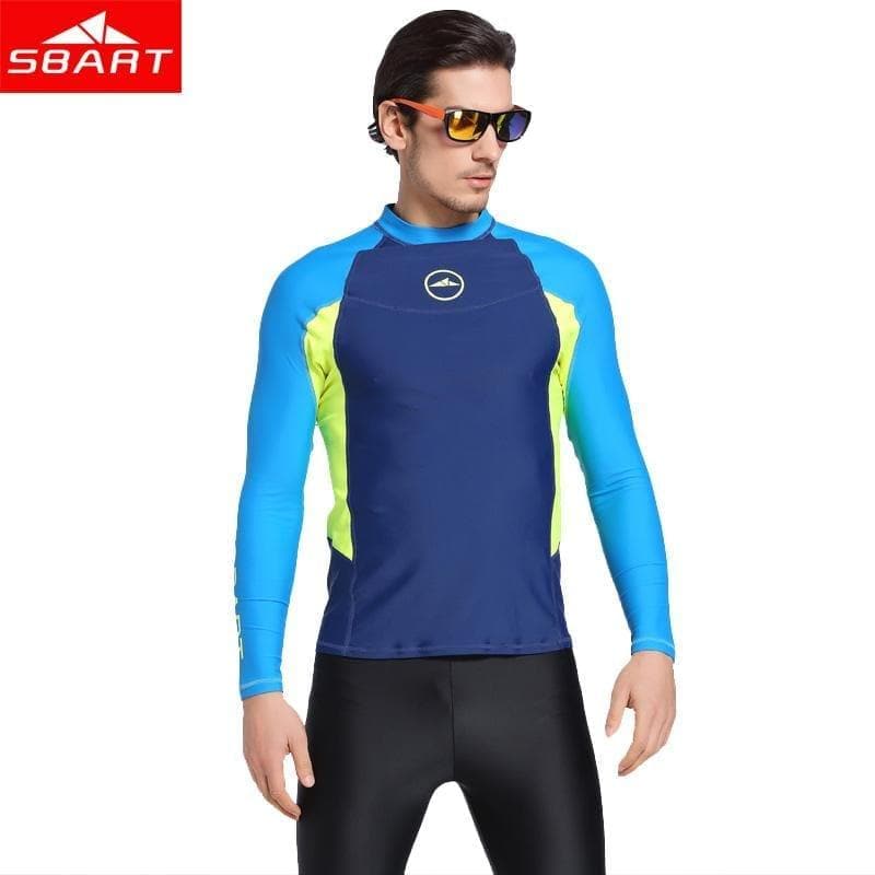Long Sleeve Men Rash Guards Swimwear Shirts Lycra Sun Protective Wetsuit Tops Diving Snorkel Swimming Surfing - Premium MEN T-SHIRT from eprolo - Just $45.58! Shop now at Handbags Specialist Headquarter