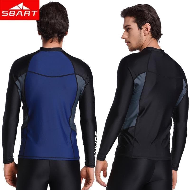 Long Sleeve Men Rash Guards Swimwear Shirts Lycra Sun Protective Wetsuit Tops Diving Snorkel Swimming Surfing - Premium MEN T-SHIRT from eprolo - Just $45.58! Shop now at Handbags Specialist Headquarter