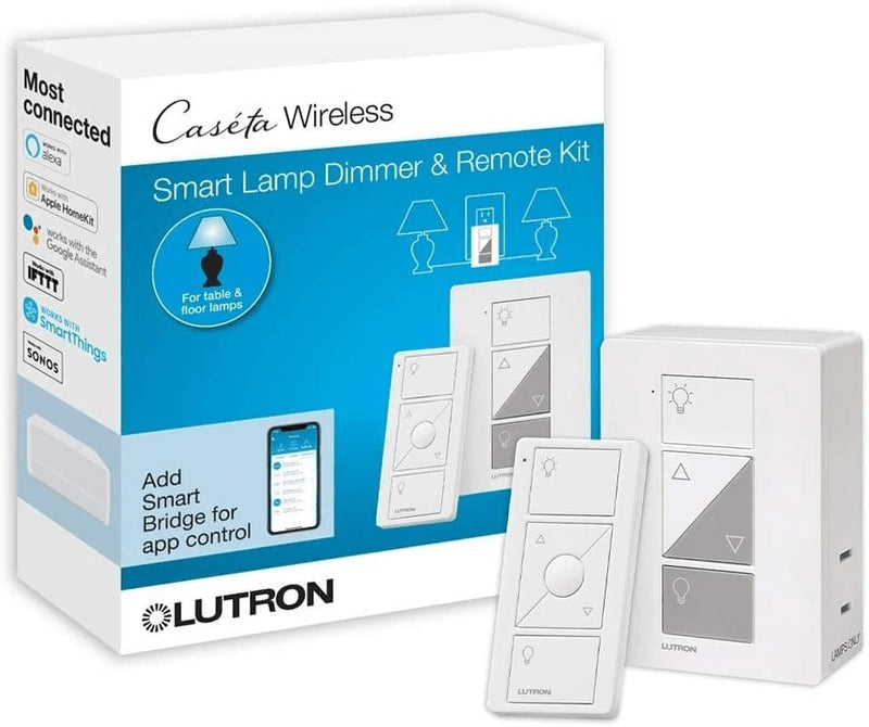 Lutron Caseta Wireless Single-Pole/3-Way Smart Lighting Lamp Dimmer and Remote Kit | P-PKG1P-WH | White - Premium  from Lutron - Just $76.20! Shop now at Handbags Specialist Headquarter