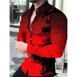 Luxury Men Shirts Turn-down Collar Buttoned Shirt Casual Designer Stripe Print Long Sleeve Tops Mens Clothes Prom Party Cardigan - Premium Men's T-shirt from Shop1110135 Store - Just $27.99! Shop now at Handbags Specialist Headquarter