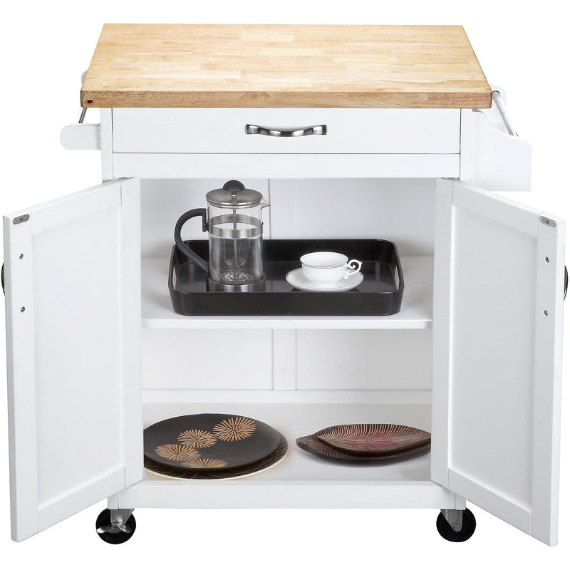 Mainstays Kitchen Island Cart with Drawer and Storage Shelves, White - Premium FURNITURE from Mainstays - Just $232.44! Shop now at Handbags Specialist Headquarter