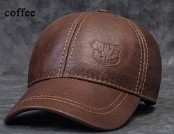 Male Genuine Leather Eagle Print 56-60CM Black/Brown Baseball Caps For Man Casual Street Gf Gorras Dad Hat RY119 - Premium Men caps from eprolo - Just $45.70! Shop now at Handbags Specialist Headquarter