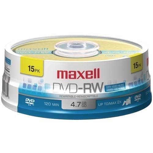 Maxell 4.7gb 120-minute Dvd-rws (15-ct Spindle) (pack of 1 Ea) - Premium Computers and Accessories from MAXELL - Just $43.83! Shop now at Handbags Specialist Headquarter