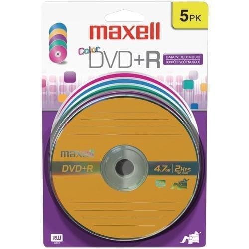 Maxell 4.7gb 120-minute Dvd+rs (5 Pk; Color Carded) (pack of 1 Ea) - Premium Computers and Accessories from MAXELL - Just $28.93! Shop now at Handbags Specialist Headquarter