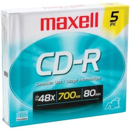 Maxell 700mb 80-minute Cd-rs (5 Pk; Slim Jewel Cases) (pack of 1 Ea) - Premium Computers and Accessories from MAXELL - Just $37.27! Shop now at Handbags Specialist Headquarter