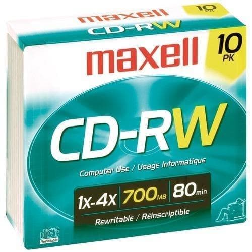 Maxell 700mb 80-minute Cd-rws (10 Pk) (pack of 1 Ea) - Premium Computers and Accessories from MAXELL - Just $42.98! Shop now at Handbags Specialist Headquarter