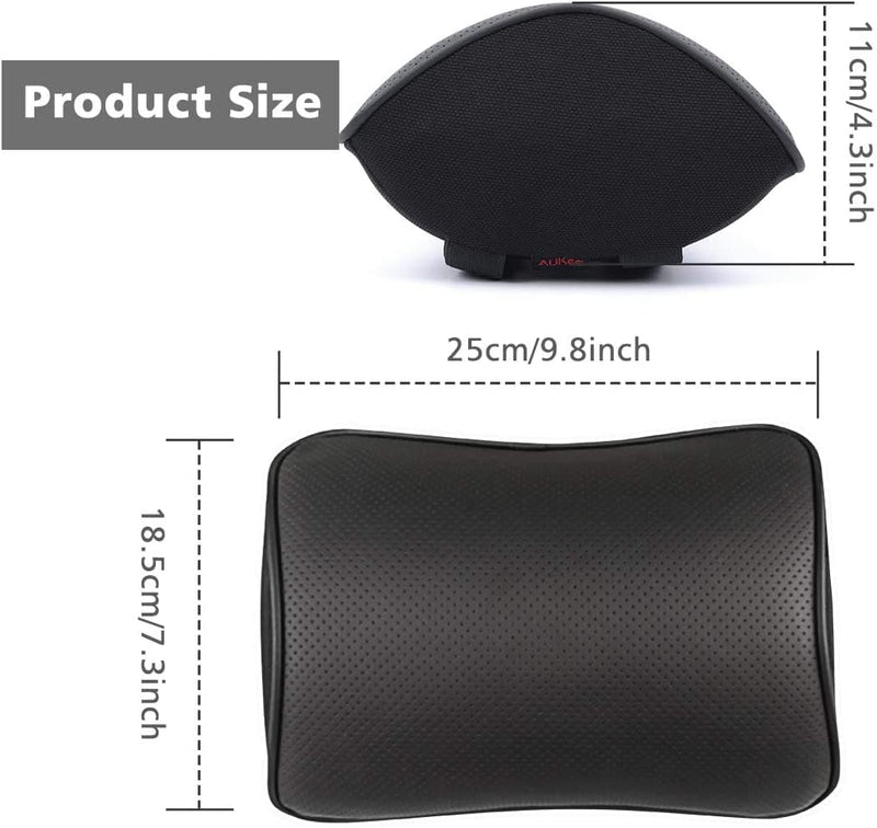 Memory Foam Car Neck Pillow Soft Leather Headrest for Driving Home Office Black (1PC) - Premium Health from Visit the au-kee Store - Just $38.99! Shop now at Handbags Specialist Headquarter