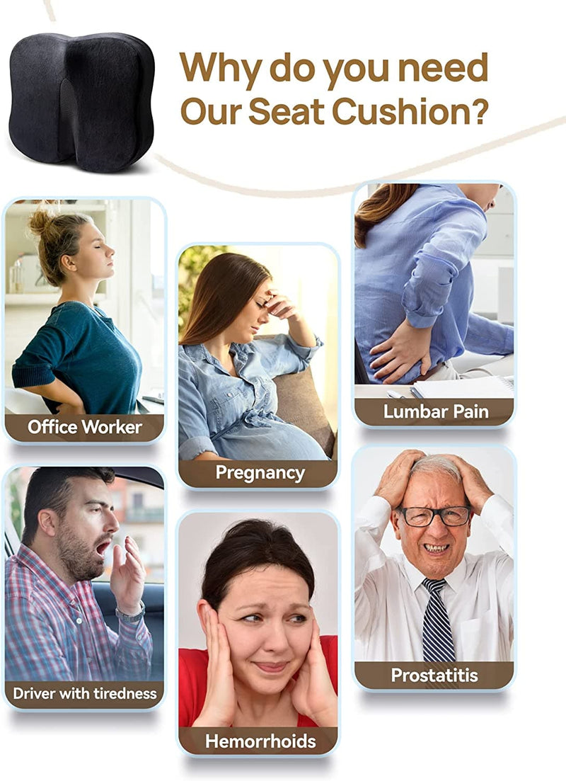 Memory Foam Coccyx Orthopedic Seat Cushion - Ultimate Sitting Comfort - Premium DECOR from Visit the Travel Ease Store - Just $44.99! Shop now at Handbags Specialist Headquarter