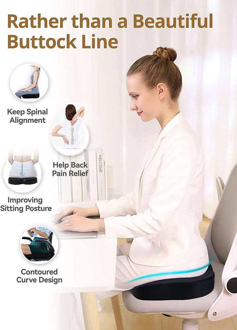 Memory Foam Coccyx Orthopedic Seat Cushion, TRAVEL EASE Seat Cushion for Lower Back Pain and Sciatica Tailbone Pain Relief – Fit for Office Chair, Car Seat, Wheelchair (Black) - Premium DECOR from Visit the Travel Ease Store - Just $44.99! Shop now at Handbags Specialist Headquarter
